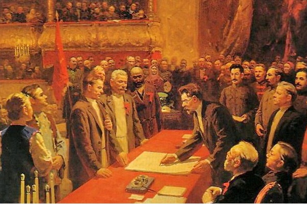 Подписание Договора об образовании СССР на I Всесоюзном съезде Советов. Художник С. Дудник Подписание Договора об образовании СССР на I Всесоюзном съезде Советов. Художник С. Дудник