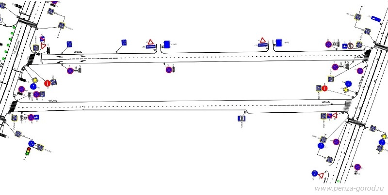 Знаки дорожного движения в пензе карта