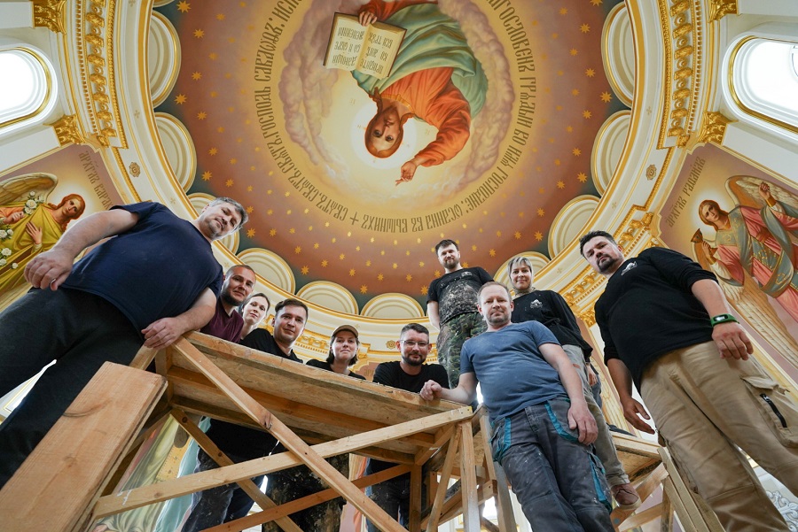 В Спасском кафедральном соборе Пензы завершается очередной этап росписи свода