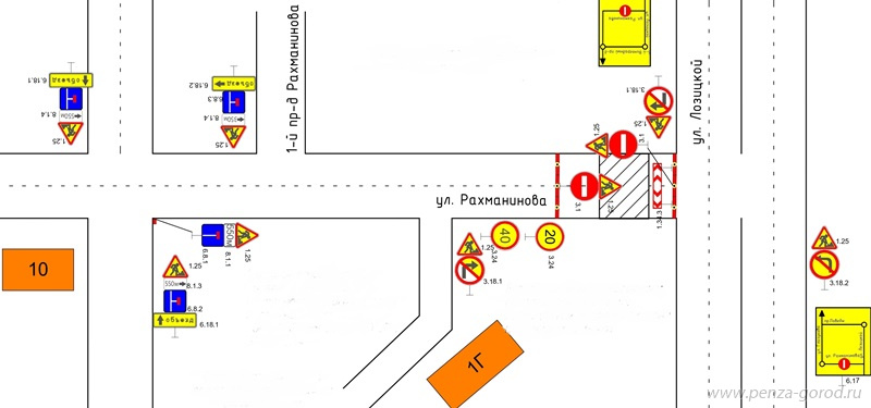 На улице Рахманинова в Пензе перекроют дорогу