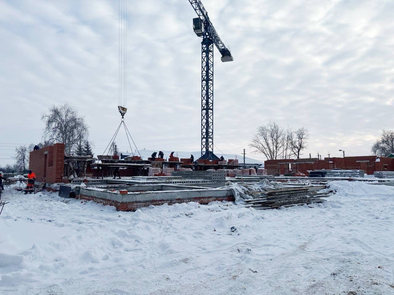 В Земетчино началось строительство первого этажа нового лечебно-диагностического корпуса райбольницы