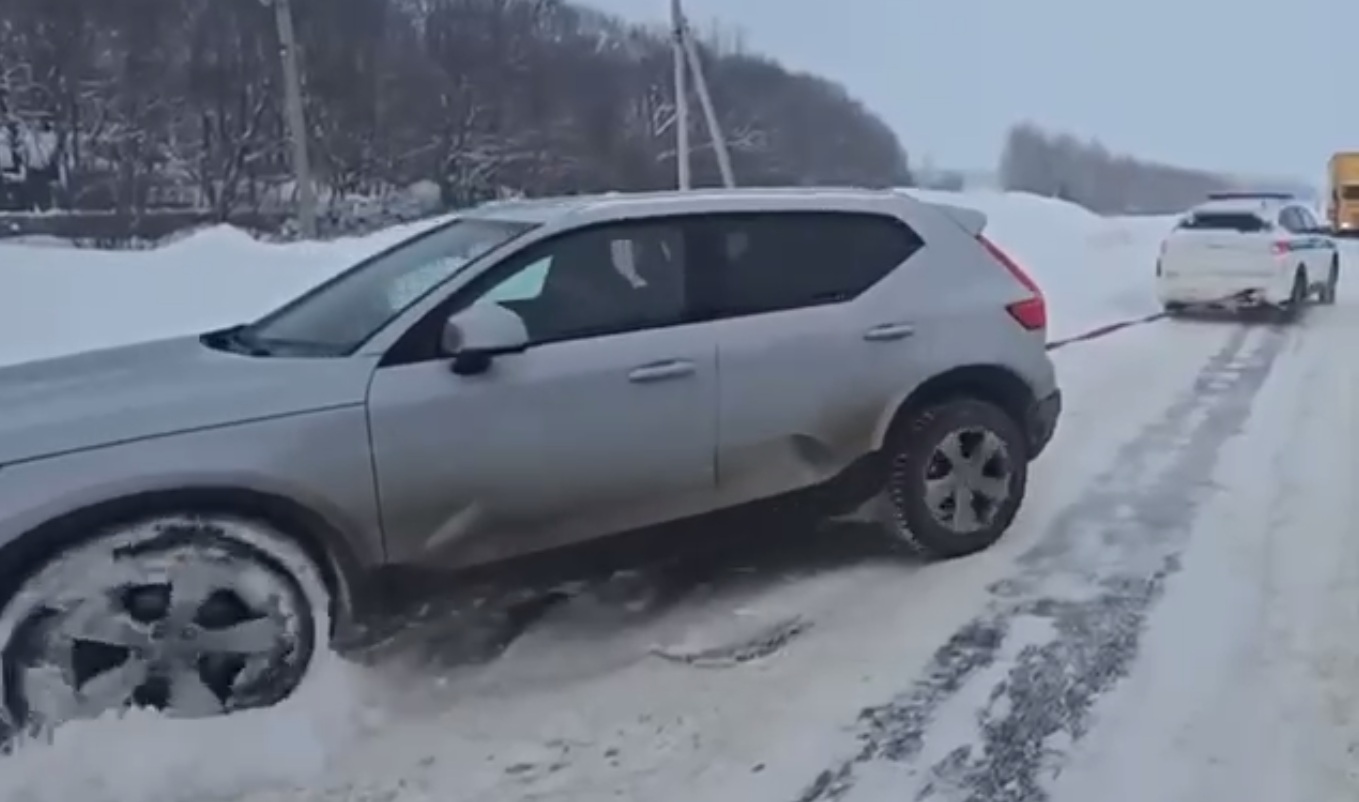 В Пензенской области инспекторы ДПС дважды вызволяли водителей из сугробов