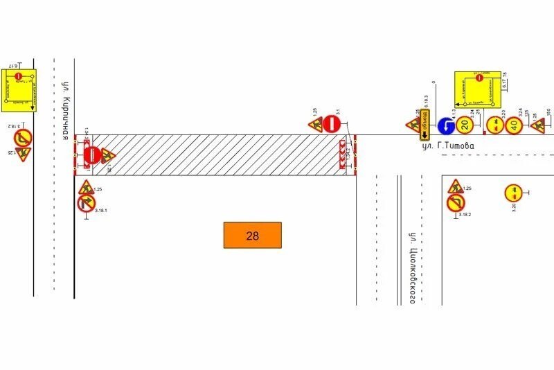 В Пензе временно перекрыли участок улицы Германа Титова